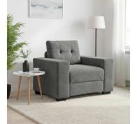 Fauteuil noir 100x78x80 cm velours canapé confort fauteuil TV vidaXL