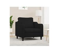 vidaXL Fauteuil Tissu Noir 60 cm – Accoudoirs et dossier rembourrés, coussin