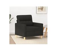 Fauteuil, Chaise de Relaxation avec Accoudoirs et Coussin de Dossier, Meuble de Salon Salle de Séjour Intérieur, Moderne, Noir Tissu