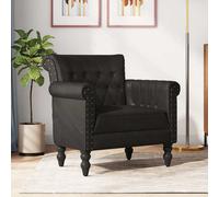 vidaXL Fauteuil Cuir de chèvre véritable Noir