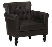 Fauteuil Noir Cuir de chèvre véritable