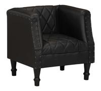 Fauteuil de Salon Meuble de Salle de Séjour Fauteuil de Chambre à Coucher Bureau Maison Intérieur Noir Cuir Véritable de Chèvre
