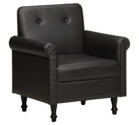 vidaXL Fauteuil Noir Cuir véritable