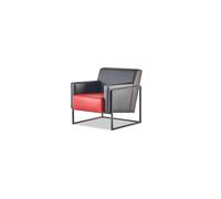 Fauteuil Noir Rouge Fauteuil Cuir Moderne Acier Inoxydable Bois 1 place