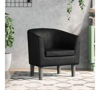 vidaXL Fauteuil cabriolet 356485 – Chaise de relaxation avec dossier et accoudoirs – Similicuir noir