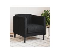 vidaXL Fauteuil tissu372597 – Fauteuil TV moderne avec accoudoirs, dossier et pieds – Noir tissu