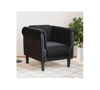 vidaXL Fauteuil de relaxation moderne intérieur avec accoudoirs et dossier – Velours noir