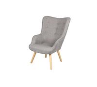 Toilinux - Fauteuil Noor avec pieds en bois - Gris clair - Noor Gris clair G