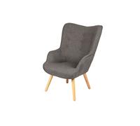 Toilinux - Fauteuil Noor avec pieds en bois - Gris foncé - Noor Gris foncé G