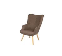 Toilinux - Fauteuil Noor avec pieds en bois - Taupe - Noor Taupe G