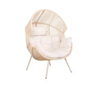 sweeek - Fauteuil Oeuf de Jardin Acier et résine Beige - Salenza