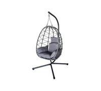 Habitat et Jardin Fauteuil Oeuf Suspendu en rotin COSI - 99 x 92 x 194 cm - Gris