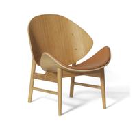 Fauteuil Orange Chaleureux Nordique avec Revêtement D'assise Cognac/chêne