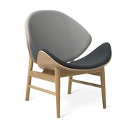 Fauteuil Orange Warm Nordic avec Assise et Dossier en Tissu Mosaïque 922/972 Chêne