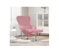Fauteuil ouf avec repose pieds en velours rose