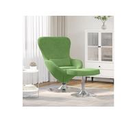 Fauteuil ouf avec repose pieds en velours vert clair