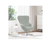 Fauteuil ouf en velours gris clair