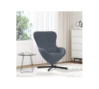 Fauteuil ouf en velours gris foncé