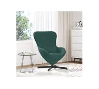 Fauteuil ouf en velours vert foncé