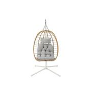 Fauteuil ouf suspendu SABAIDECO PALAVA Beige résine tressée 130 kg