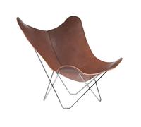 Cuero Pampa 1017 Mariposa Butterfly Chaise en Acier/Cuir Chocolate-Chrome Marron/chromé Dimensions : 87 x 92 x 86 cm