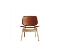 Fauteuil Pandora de La Collection Ro, Tapissé, en Chêne Traité Au Savon et Cuir Calvados