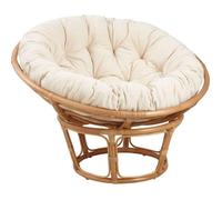 Fauteuil papasan en rotin - Essentiel - Ecru - Beige - 1 place - Avec accoudoirs