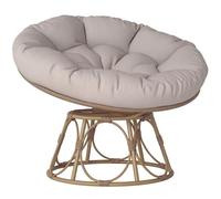 Outsunny Fauteuil papasan en rotin, chaise relax ronde résine tressé, fauteuil pivotant à 360° avec coussin rembourré Ø 100 cm, intérieure ou extérieure, mobilier de jardin, balcon, patio, salon, gris