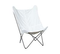 Fauteuil papillon en velours blanc NYBRO
