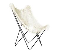 Fauteuil Papillon Imitation Fourrure "Lynn" 104cm Blanc