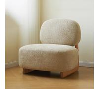 Fauteuil paresseux avec cadre en bois massif - Chaise d'appoint en tissu cachemire pour salon ou balcon - Mousse haute résilience pour la lecture et la relaxation