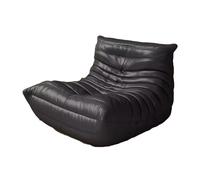 Fauteuil paresseux confortable noir - Canapé de sol polyvalent sans accoudoirs et pouf pour salon, chambre à coucher, appartement, bureau et dortoir - Assise confortable pour adultes - 75 cm