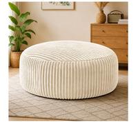 Fauteuil paresseux oversize 6FT - Tissu Corduroy doux Remplissage en mousse à mémoire haute restitution Blanc