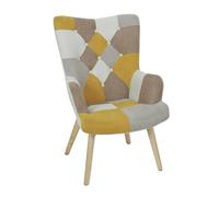 Fauteuil Patchwork "Helsinki" 99cm Jaune
