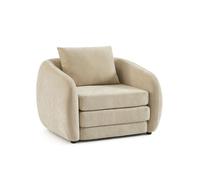 Fauteuil PAZ déplimousse tissu chenille beige