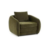 Fauteuil PAZ déplimousse tissu chenille vert