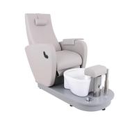 physa wellness & lifestyle Havana Chaise soins des pieds électrique repose-pieds 105 W 200 kg Gris Dossier inclinable : 105-140° Repose-pieds intégré robinet vidange et douchette Chaise cosmétique