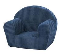 Fauteuil piqué enfant bleu marine velours côtelé Gris G