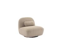sweeek - Fauteuil pivotant 360° en Bouclette texturée Beige. piètement en métal Noir Mat - Spino