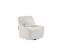 sweeek - Fauteuil pivotant 360° en Bouclette texturée Blanc avec Coussin intégré et déhoussable - Lounge L 83 x P 83 x H 83cm