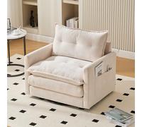 Fauteuil pivotant à 360° avec accoudoirs, canapé moderne pour salon, chambre à coucher, bureau - Fauteuil Slish avec poignées pour une assise confortable