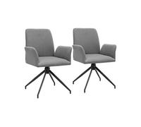 tectake® Chaise de Bureau rembourrée, Lot de 2, Pivotante à 360°, Max 150kg | 55,5 x 58 x 87 cm, Mousse Haute densité, Pieds en acier laqué stables, Patins en plastique réglables en hauteur, Anthracite