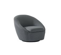 Fauteuil pivotant arrondi en tissu gris LACARA II