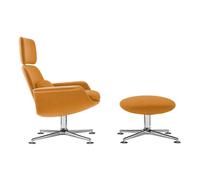 Fauteuil pivotant avec repose pied KN™ ottoman 70x60x42cm/lounge chair 95x80x100cm