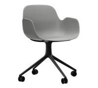 Fauteuil pivotant avec roues Form 4W struct. noir black powdercoated aluminium frame