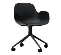 Fauteuil pivotant avec roues Form 4W struct. noir black powdercoated aluminium frame