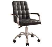 Fauteuil Pivotant avec roulettes, Chaise de Bureau avec Dossier, Pivotante À 360 Degrés avec Accoudoirs, Châssis Élargi À Cinq Griffes, pour Chambre, Étudiant, Salle D'étude, Siège Confort(Black)
