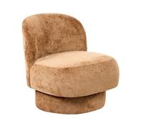 Fauteuil pivotant AYLO Tissu chenille Marron doré