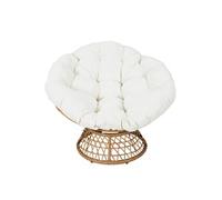 Fauteuil Pivotant Blanc avec Assise Capitonnée - MERIDA -