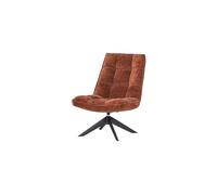 Fauteuil pivotant chenille texturée brun rouille Jouke